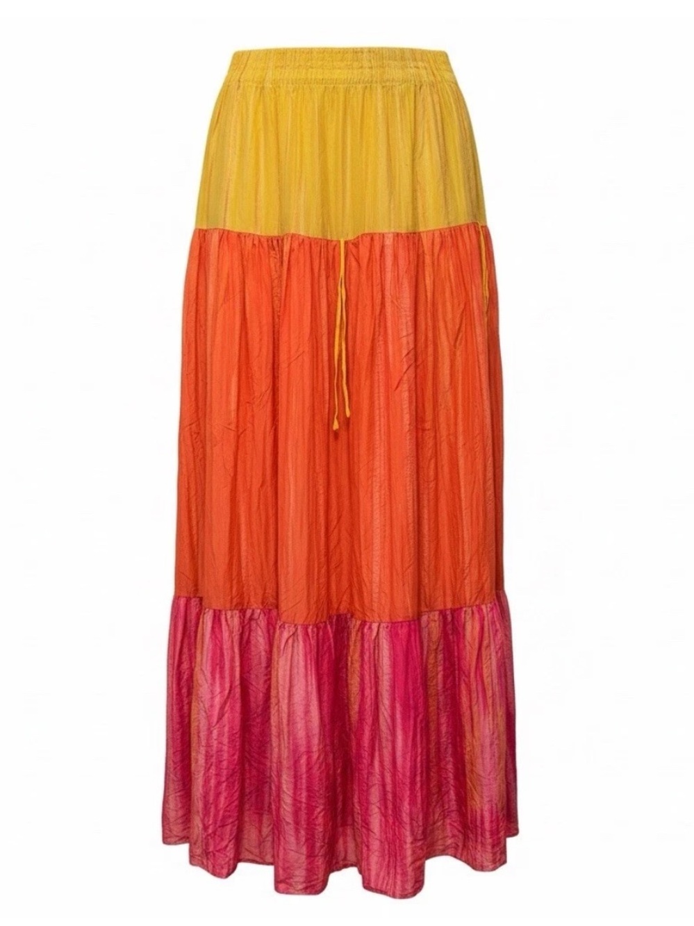 Calypso St. Barth Silk Bohemian Tiered Maxi Skirt Women’s Size Large